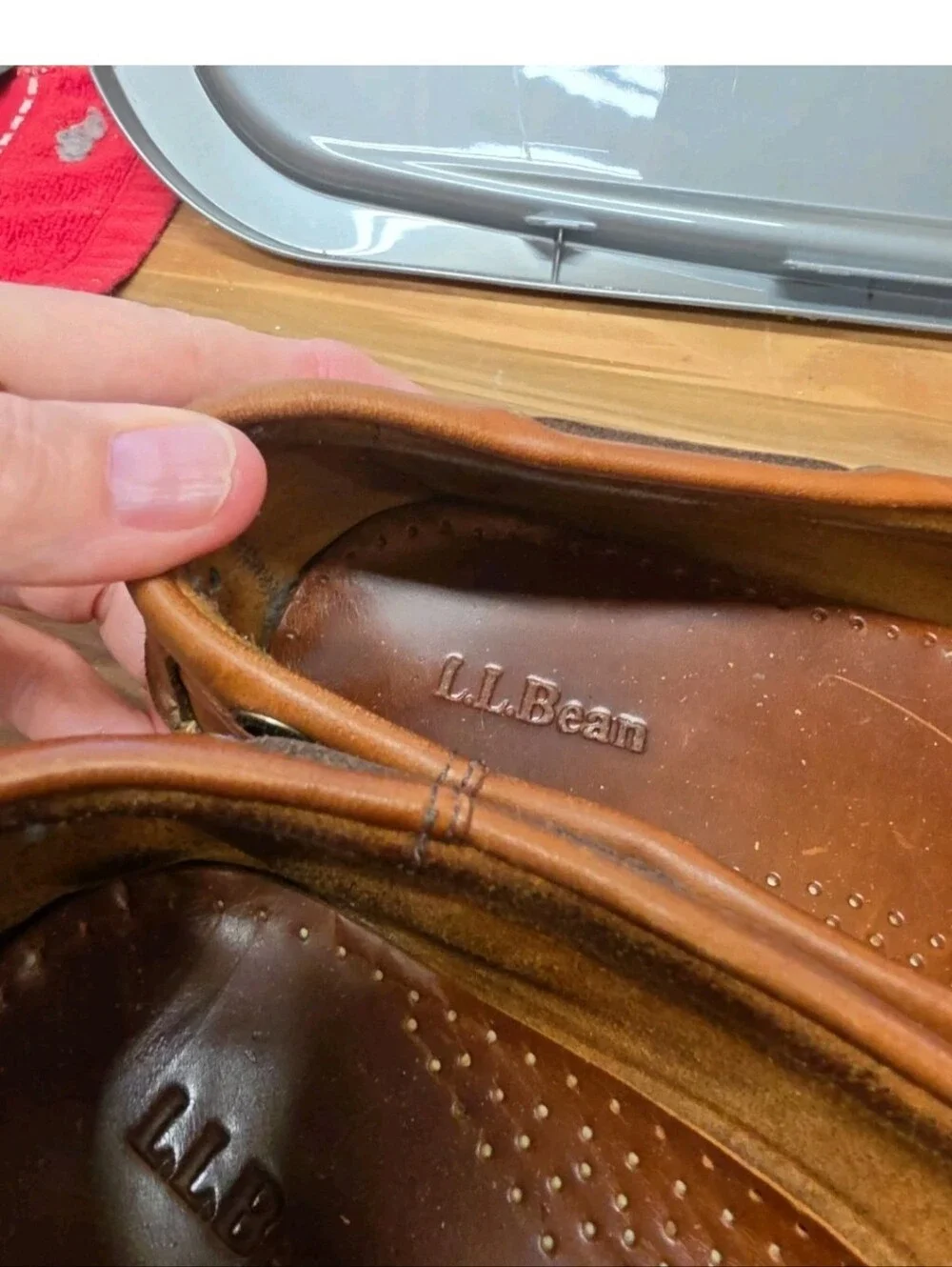 LL Bean Boat Shoes Mens 13D Brown Leather Casco Bay Moccasin Loafers Casual